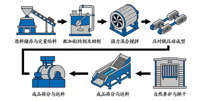 Mineral and metallurgical briquetting process